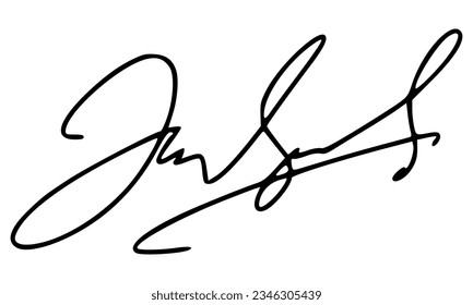 Abstract Signature for Documents. Vector with Transparent Background.