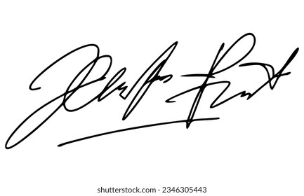 Abstract Signature for Documents. Vector with Transparent Background.