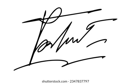 Abstract Signature for Documents. Vector with Transparent Background