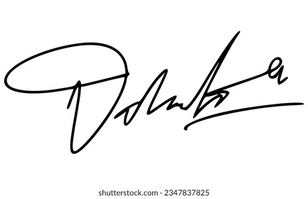 Abstract Signature for Documents. Vector with Transparent Background