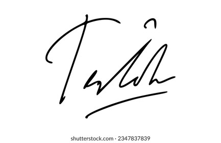 Abstract Signature for Documents. Vector with Transparent Background
