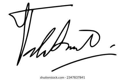 Abstract Signature for Documents. Vector with Transparent Background