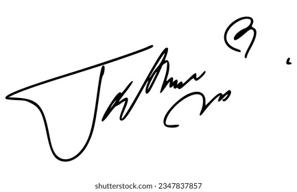 Abstract Signature for Documents. Vector with Transparent Background
