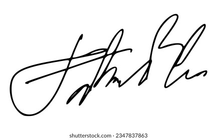 Abstract Signature for Documents. Vector with Transparent Background
