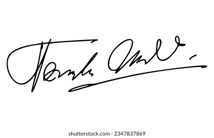Abstract Signature for Documents. Vector with Transparent Background