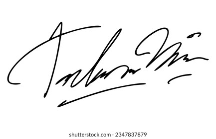 Firma abstracta para documentos. Vector con fondo transparente