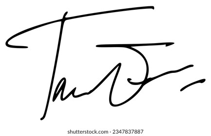 Abstract Signature for Documents. Vector with Transparent Background