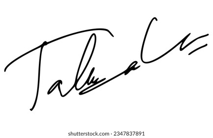 Abstract Signature for Documents. Vector with Transparent Background