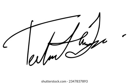 Abstract Signature for Documents. Vector with Transparent Background