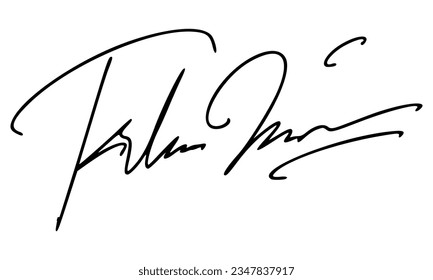 Abstract Signature for Documents. Vector with Transparent Background