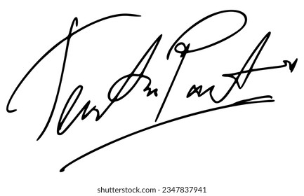 Firma abstracta para documentos. Vector con fondo transparente