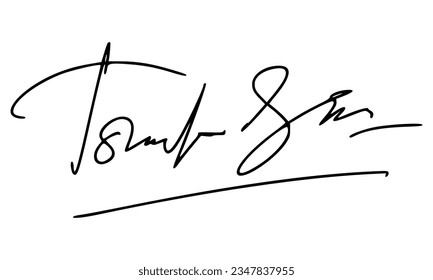 Abstract Signature for Documents. Vector with Transparent Background