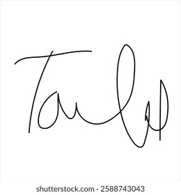Abstract Signature for Documents. Vector with Transparent Background