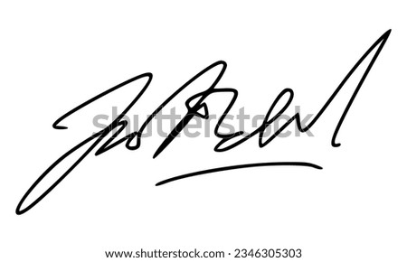 Abstract Signature for Documents. Vector with Transparent Background.