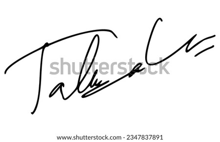 Abstract Signature for Documents. Vector with Transparent Background