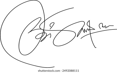 Abstract signature front letter b,s. Vector with black writing and transparent backgrond, Abstract Signature for Documents, Handwritten signature, Hand written signature. Different example signatures 