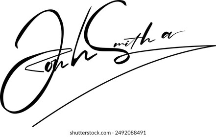 Abstract signature front letter j. Vector with black writing and transparent backgrond., Abstract Signature for Documents, Handwritten signature, Hand written signature. Different example signatures