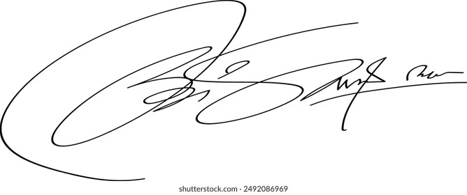 Abstract signature front letter o,s. Vector with black writing and transparent backgrond, Abstract Signature for Documents, Handwritten signature.eps8