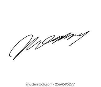 Abstract signature idea of ​​first letter M. Vector with transparent background or alpha channel.