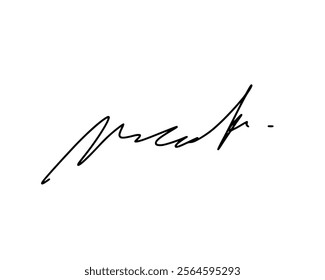 Abstract signature idea of ​​first letter M. Vector with transparent background or alpha channel.