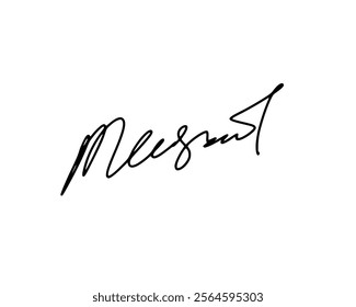 Abstract signature idea of ​​first letter M. Vector with transparent background or alpha channel.
