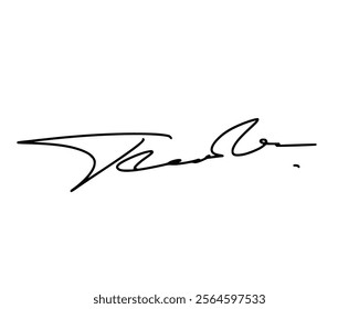 Abstract signature idea of ​​first letter T. Vector with transparent background or alpha channel.