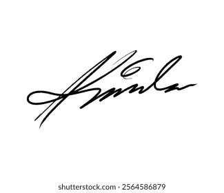 Abstract signature idea starting letter K for document. Vector with transparent background or alpha channel.