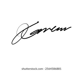 Abstract signature idea starting letter K for document. Vector with transparent background or alpha channel.
