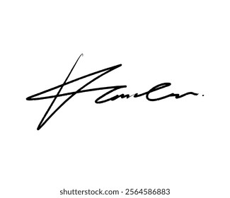 Abstract signature idea starting letter K for document. Vector with transparent background or alpha channel.