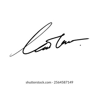 Abstract signature idea starting letter L for document. Vector with transparent background or alpha channel.