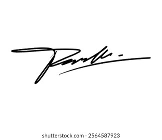 Abstract signature idea starting letter T for document. Vector with transparent background or alpha channel.