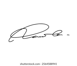 Abstract signature idea starting letter R for document. Vector with transparent background or alpha channel.