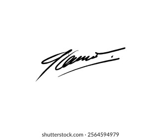 Abstract signature idea starting letter Q for document. Vector with transparent background or alpha channel.