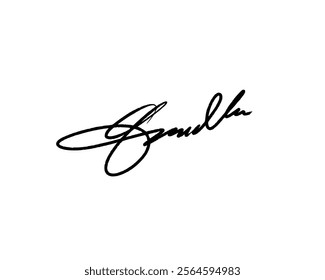 Abstract signature idea starting letter Q for document. Vector with transparent background or alpha channel.