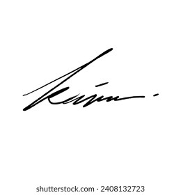 Abstract signature letter K. Vector illustration with alpha channel.