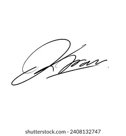 Abstract signature letter K. Vector illustration with alpha channel.