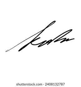 Abstract signature letter K. Vector illustration with alpha channel.