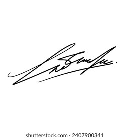 Letra abstracta de la firma L. Ilustración vectorial con letras negras y fondo transparente.