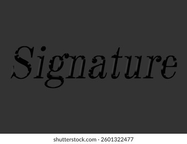 Abstract Signature Text Effect Design Black Background
