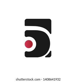 Abstract sign/logo with red spot. Vector image.