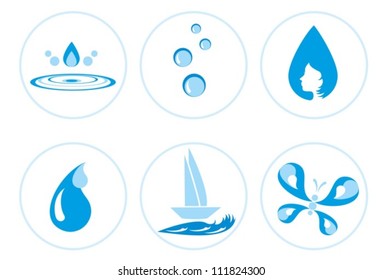 Abstract signs with the water image. Vector. EPS-10 (non transparent elements,non gradient)