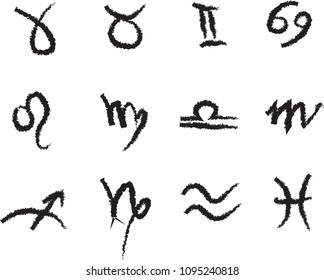 Abstract signs of the Zodiac vector EPS10