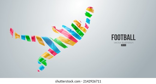 Abstract silhouette of a american football player man in action isolated white background. Vector illustration