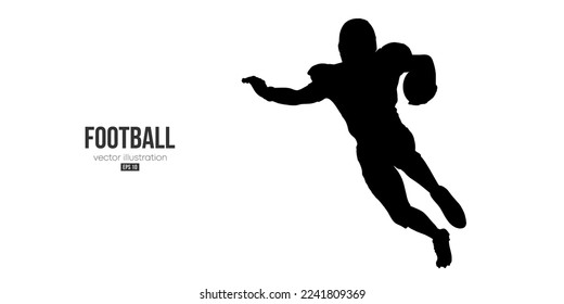 Abstract silhouette of a american football player man in action isolated white background. Vector illustration