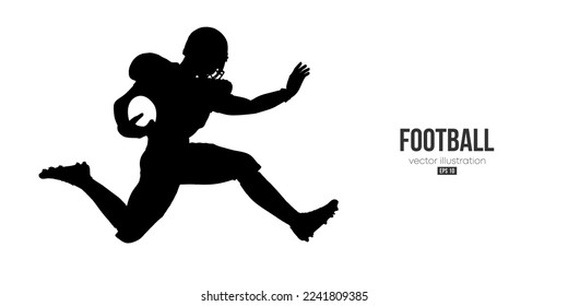 Abstract silhouette of a american football player man in action isolated white background. Vector illustration