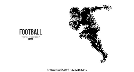 Abstract silhouette of a american football player man in action isolated white background. Vector illustration