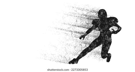 Abstract silhouette of a american football player man in action isolated white background. Vector illustration