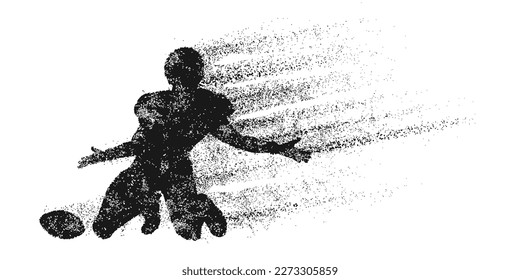 Abstract silhouette of a american football player man in action isolated white background. Vector illustration