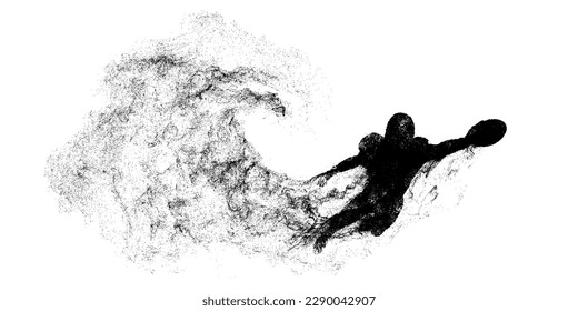 Abstract silhouette of a american football player man in action isolated white background. Vector illustration