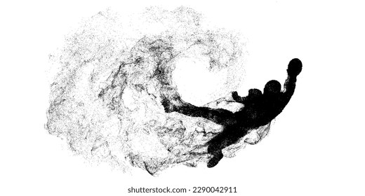 Abstract silhouette of a american football player man in action isolated white background. Vector illustration